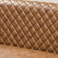 thumbnail image 4 of 50" Faux Leather Small Barrel Love Seat Settee, Diamond Tufted Back Compact Loveseat Sofa with Nailhead Trim, Modern 2-Seater Couch with Solid Wood Legs for Small Spaces, Apartments, Coffee, 4 of 16
