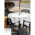 thumbnail image 4 of Outdoor Tablecloth with Umbrella Hole and Zipper, Eucalyptus Leaves Square Table Cloth 54x54 Inch Waterproof Tablecloth, Grey Summer Botanical Weeping Picnic Table Cover for Patio Camping, 4 of 7