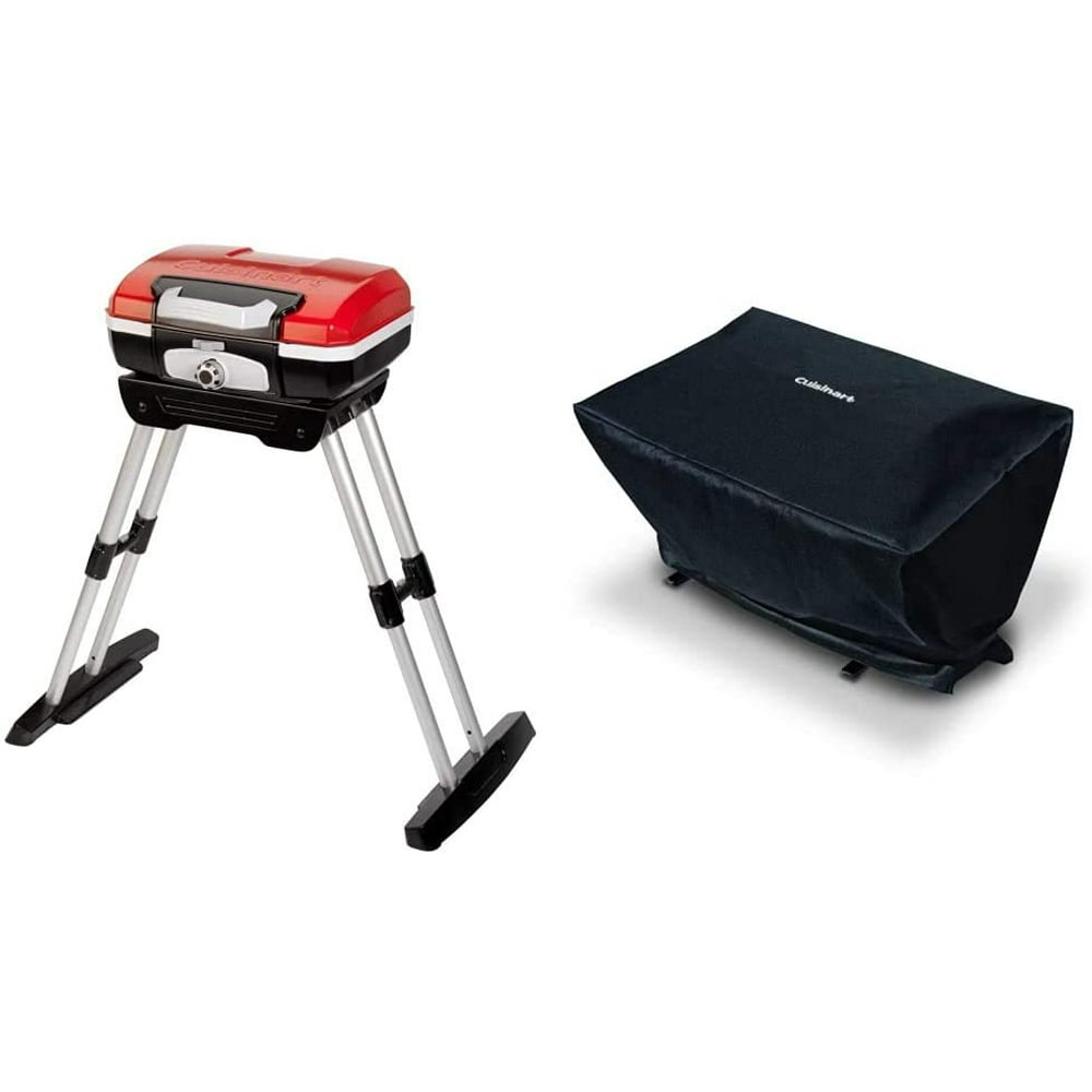Cuisinart CGG180 CGG180 Petit Gourmet Gas Grill with VersaStand, Red