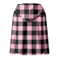 thumbnail image 4 of Arlun Flannel Jackets for Women Trendy Lined Button down Plaid Shacket Long Sleeve Hooded Jackets Loose Fit Comfortable Warm Oversized 2025 Fashion Fall Winter Coats Pink XXXL, 4 of 5