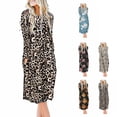 thumbnail image 4 of Vestido Largo A Media Pierna Cuello Redondo Moda Elegante Manga Larga Bolsillo Estampado Vestido Suelto Tipo 13 M, 4 of 6