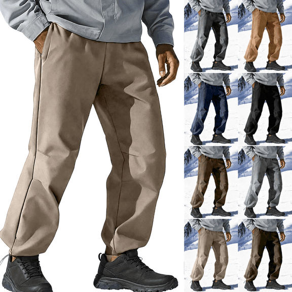 Frnrwgo Mens Winter Snow Pants Waterproof Windproof Soft Fleece Lined -20°C Extreme Warm with Deep Pockets