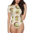 thumbnail image 2 of Goofa Frogs Printed Women Rash Guard Short Sleeve,Tummy control Swimsuit Surfing Swimsuit Bathing Suit One Piece Swimsuit UPF 50-Small, 2 of 9