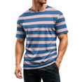 thumbnail image 5 of Mfakffe Men T Shirts Crewneck Striped T-Shirt Soft Elastic Tees Summer Beach Casual Tops, 5 of 5