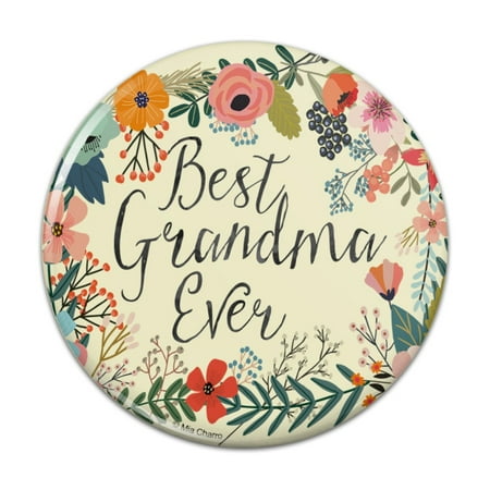 Best Grandma Ever Floral Kitchen Refrigerator Locker Button Magnet - 2.25