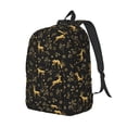 thumbnail image 2 of Balery Christmas Gold Deers1 Vintage Canvas Backpack for Men and Women - Large Capacity, Durable Travel Laptop Bag for School, Work, Hiking, and Outdoor Activities, 2 of 7