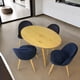 thumbnail image 4 of Set de Comedor Moderno NORVAL Elise Mesa y 4 Sillas Terciopelo Azul, 4 of 10