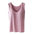 thumbnail image 4 of Bras for Women,Upgraded Seamless Camisole Undershirt for Women Built-in Removable Bra Pads Sleeveless Soft Innerwear Summer,Sports Bras for Women,Pink,L, 4 of 6
