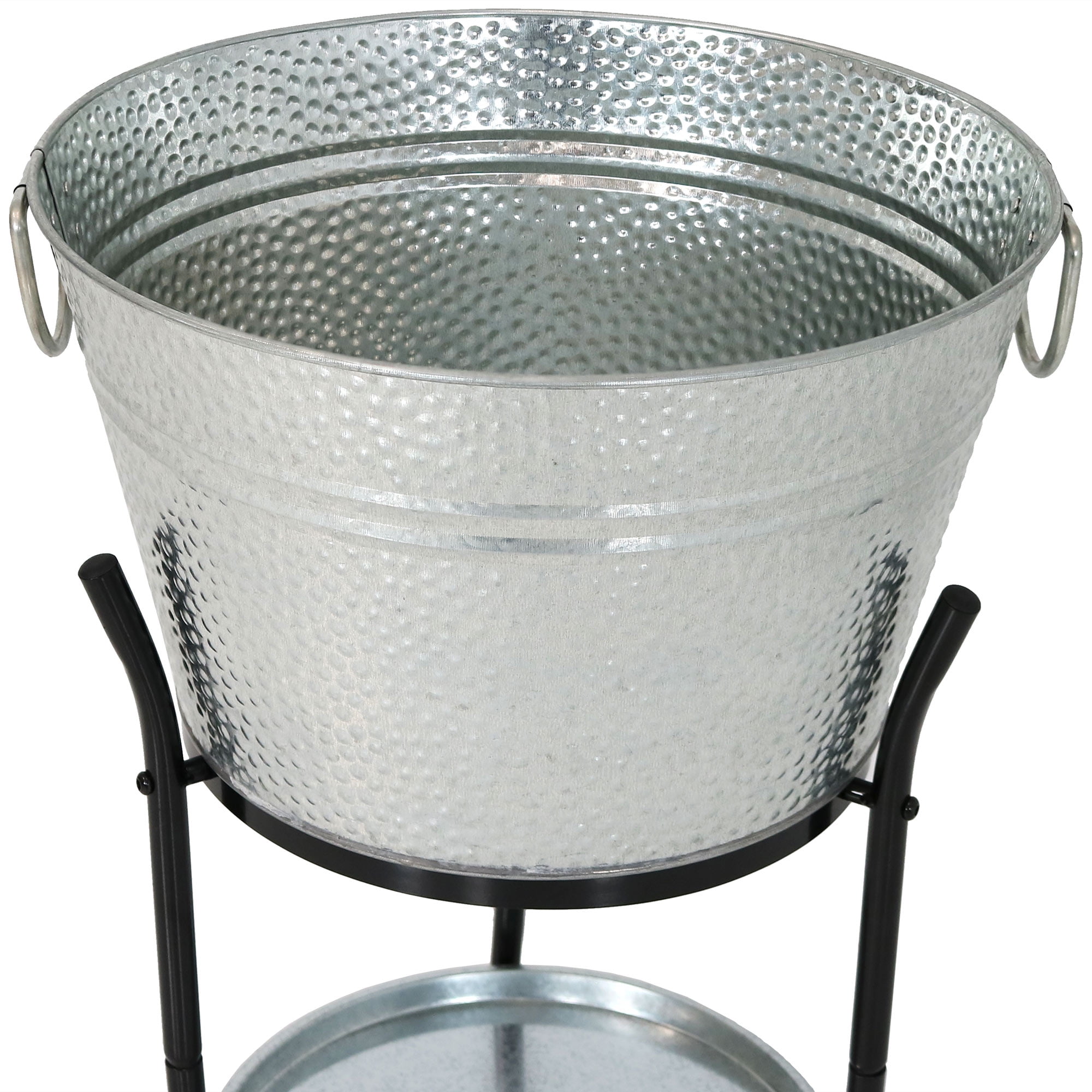 galvanized ice bucket with stand