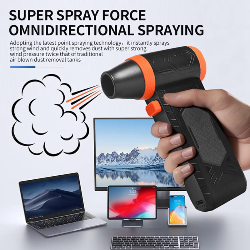 Electric Air Duster Rechargeable Air Blower Strong Wind 150g Thrust Air Pressure for Car Cleaning Snow Blower
