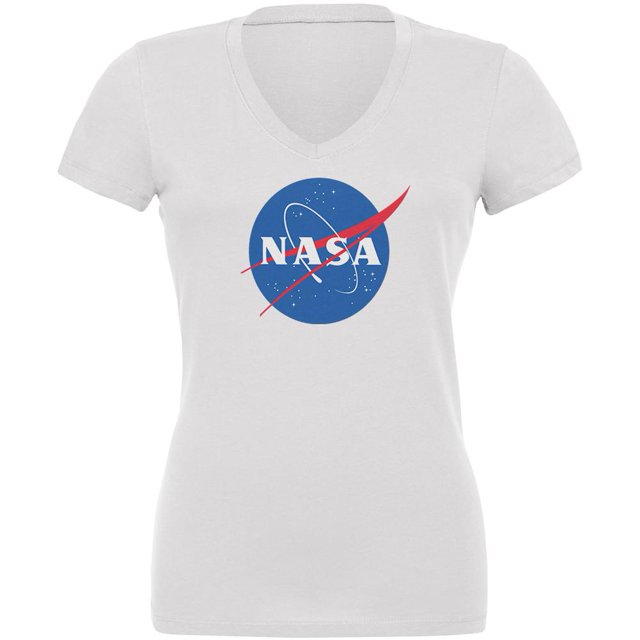 NASA Logo Juniors V-Neck T Shirt