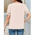 thumbnail image 4 of Women'S Summer Tops Dressy Casual Short Sleeve Blouses Elegant Shirts Apricot M, 4 of 5