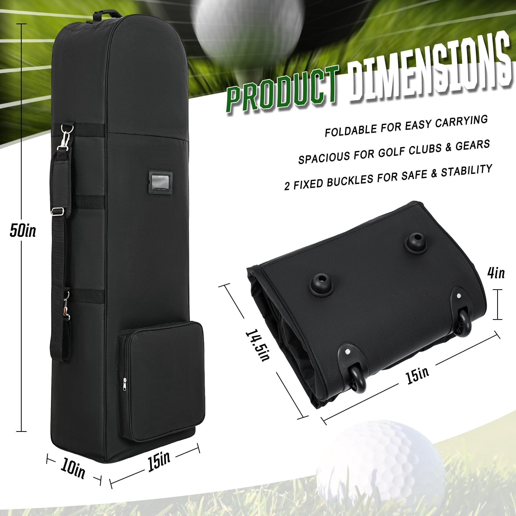 Golf Travel Bags For Airlines - 900d Heavy Duty Tear-resistant Oxford  Lightweight Foldable Design & Detachable Shoulder Strap Club Case Budget Friendly Traveling Gear Covers