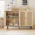 thumbnail image 3 of LAFGUR Buffet Sideboard Cabinet,Wood Kitchen Storage Cabinet with Adjustable Shelves,Modern Farmhouse Coffee Bar Cabinet for Kitchen, Dining Room,Brown, 3 of 9