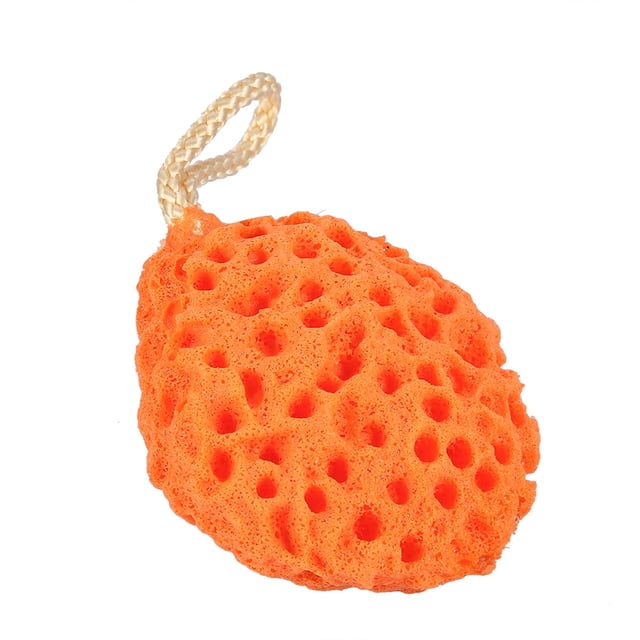 Esponja suave de 4 colores para la ducha corporal, para el baño, para el spa, para el lavado y la limpieza (naranja)