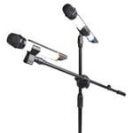 360-degree Rotating Microphone Stand Dual Mic Clip Boom Arm Foldable Tripod