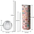 thumbnail image 5 of 20oz Pink Christmas Nutcracker Pattern Skinny Tumblers Stainless Steel Tumbler with Lid and Straw,Vacuum Insulated Double Wall Travel Tumbler Cups with Cleaning Brush for Coffee,Tea, 5 of 6