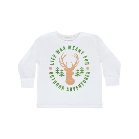 

Inktastic Vintage Life was Meant For Outdoor Adventures with Deer Gift Toddler Boy or Toddler Girl Long Sleeve T-Shirt