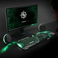 thumbnail image 2 of Enhance SL2 USB Gaming Computer Speakers for Monitor with LED Green Light, 3.5mm Wired Connection and in-Line Volume Control - 2.0 Stereo Sound System for Gaming Laptop, Desktop, PC Computers, 2 of 9