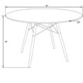 thumbnail image 2 of LeisureMod Dover Round Wooden Top Dining Table with Natural Wood Eiffel Base-Color:Transparent Black, 2 of 6