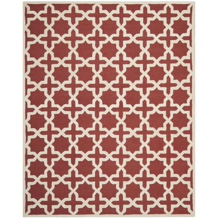 SAFAVIEH Cambridge Liz Geometric Wool Area Rug, Rust/Ivory, 2'6" x 4'