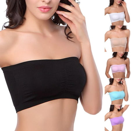 Uklsqma Corset Tops for Women One-Piece Bra Everyday Underwear Strapless Polishing Bra Bandeau Summer Outfits for Women Purple