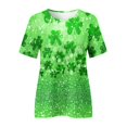 thumbnail image 3 of Prolriy T-Shirt de la Saint-Patrick pour Femmes Printemps Col Rond Manches Courtes Imprimé Saint-Patrick T-Shirts Décontractés Amples pour Femmes, Hauts pour Femmes Vert Menthe TG, 3 of 3