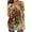 Brown, variant on Sakmal Casual Tops for Women Short Sleeve Brown V-Neck Pleated Floral Tunic Shirts for Women