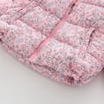 thumbnail image 3 of FAIOROI Big Girls Warm Pink Padded Jacket - Floral Hooded Puffer Coat, Nylon Spandex, Full-Zip with Pockets, 10T for Fall Winter Cold Weather, 3 of 9