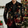 thumbnail image 5 of Lumeqa Men's Ugly Christmas Blazer Corduroy Xmas Print Holiday Party Jacket Two Button Slim Fit Business Office Blazers with Pockets, 5 of 5