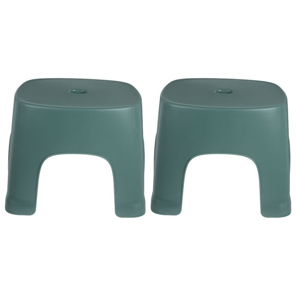 IDEANATEGRATE Portable Foot Stool Stepping Stool PVC 2Pack Green
