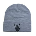 thumbnail image 6 of Quivnbaro Halloween Knit Hat with Skull and Finger Embroidery Warm Winter Beanie for Men and Women, 6 of 13