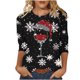 thumbnail image 1 of Fiudx Ofertas de La Semana Camiseta de Manga 3/4 con Cuello Redondo y Estampado Navideño para Mujer Top Tipo Jersey con Cuello Redondo Top/Camisa de Manga Larga con Cuello Redondo, 1 of 3