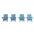 thumbnail image 2 of BizChair Adirondack Chair with Cup Holder, Weather Resistant HDPE Adirondack Chair in Blue, Set of 4, 2 of 12