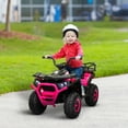 thumbnail image 2 of Qaba 12V Kids ATV, Ride on Toy w/ 4 Spring Suspension Wheels, Pink, 2 of 10