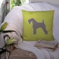 thumbnail image 3 of Carolines Treasures BB3792PW1414 Kerry Blue Terrier Checkerboard Green Fabric Decorative Pillow, 3 of 4