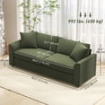 thumbnail image 3 of HOMCOM Canapé 3 Places, Sofa Rembourré pour Chambre, Vert, 3 of 10
