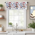 thumbnail image 2 of Curtain Valance for Windows, Independence Day Cherries Kitchen Valances Rod Pocket Short Curtains, Red Blue Flowers on Wood Window Valance for Bedroom Bathroom Living room 60x18in, 2 of 9