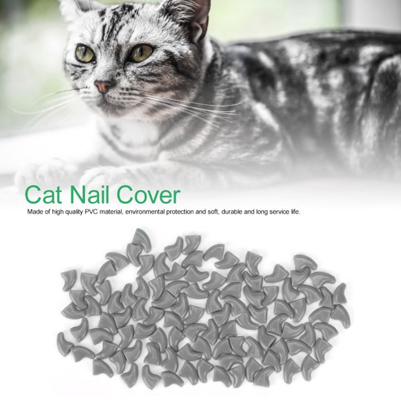 Cat Nail Caps, 100PCS PVC Pet Cat Soft Claws Nail Covers Cat Claw Caps Kitty Caps Anti Scratch Dog Paw Claw Protector Decorative Covers for Small Medium Large Cat Kitten