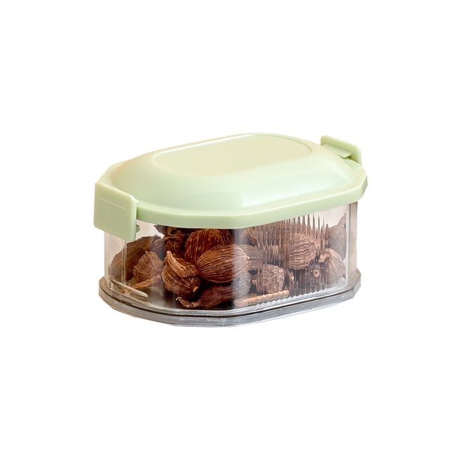 Contenedores de Almacenamiento de Alimentos Organizador de Especias de la Caja de Condimentos, Sellado Apilable Mantenimiento Fresco para la Despensa de Ajo de Jengibre de Escallión, Material Abs de P