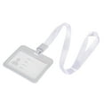 thumbnail image 3 of Uxcell 10.2x8cm Horizontal Clear Window ABS ID Badge Holder with Lanyard White, 3 of 6