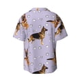 thumbnail image 2 of Xecao offers the German Shepherd Dog for Men's Casual Short-sleeved Shirt, a button-up collared shirt with a pocket, perfect for beach vacations and yacht travel in the XX-Large size., 2 of 7