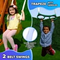thumbnail image 3 of Sportspower Roseville Wooden Swing Set with Play Fort, Bench with Table, Sandbox, Trapeze, and 6' Slide, 3 of 9