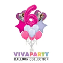 11 pc Disney Frozen Heart Balloon Bouquet 6th Birthday Party Decoration Elsa Anna Birthday