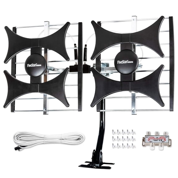 Five Star - Antena multidireccional de 4 V HDTV – alcance de hasta 200 millas, UHF/VHF, interior, át