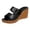 Black, variant on Rokment Womens Buckles Platform Wedge Dress Slip on Summer Shoes Trendy Casual Leather Peep Toe Chunky High Heels Dressy Sandals for Ladies Black Size 6
