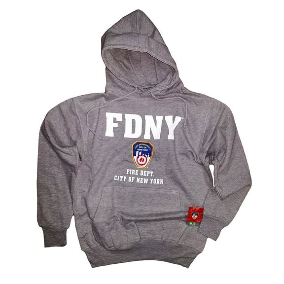 FDNY Hoodie Sweatshirt New York City Fire Department Gray Small