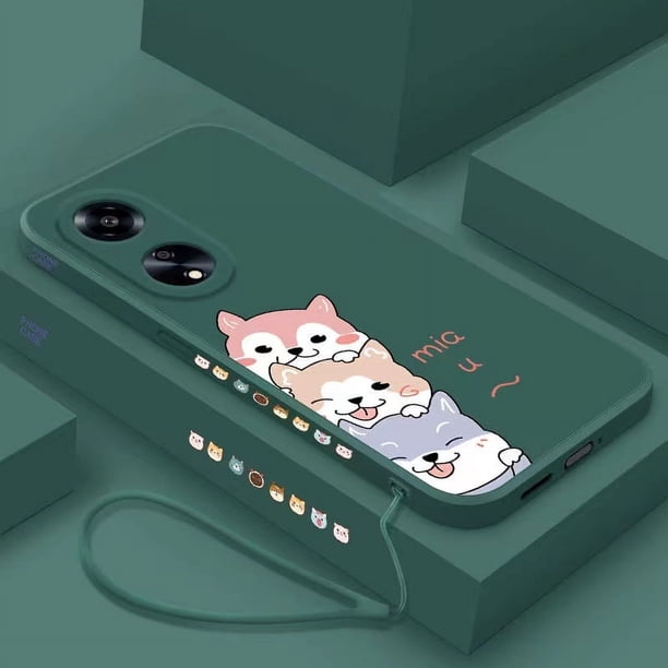 Funda Huawei Y9S Huawei Y9 2019 Y9A Y7P Y7A Y5 2018 Y5 Prime 2018 Funda Perro de leña con cuerda colgante carcasa de teléfono móvil