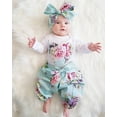 thumbnail image 3 of Actoyo Infant Baby Girls Floral Romper Long Pants Headband Outfits Set 0-18 Months, 3 of 8
