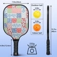 thumbnail image 3 of Pickleball Paddles Set,Pioneer Flower Floral Print Pattern Fiberglass Surface Pickleball Racket Set with 2 Indoor Outdoor Pickleball Balls and Pickleball Bag,Pickle-ball Equipment, 3 of 6